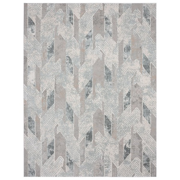 Foundry Select Shatell Machine Woven Performance Gray Blue/Cream Rug